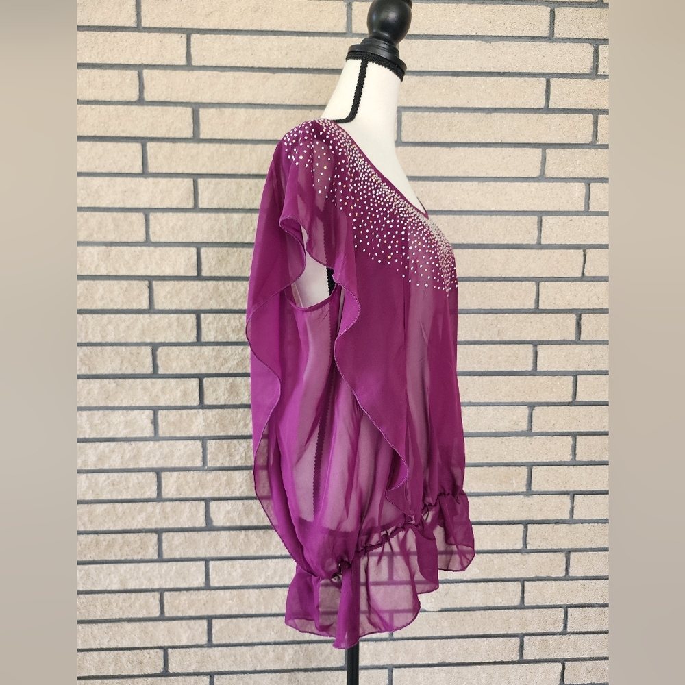 Lane Bryan Sheer Blouse 14/16W - Picture 3 of 11
